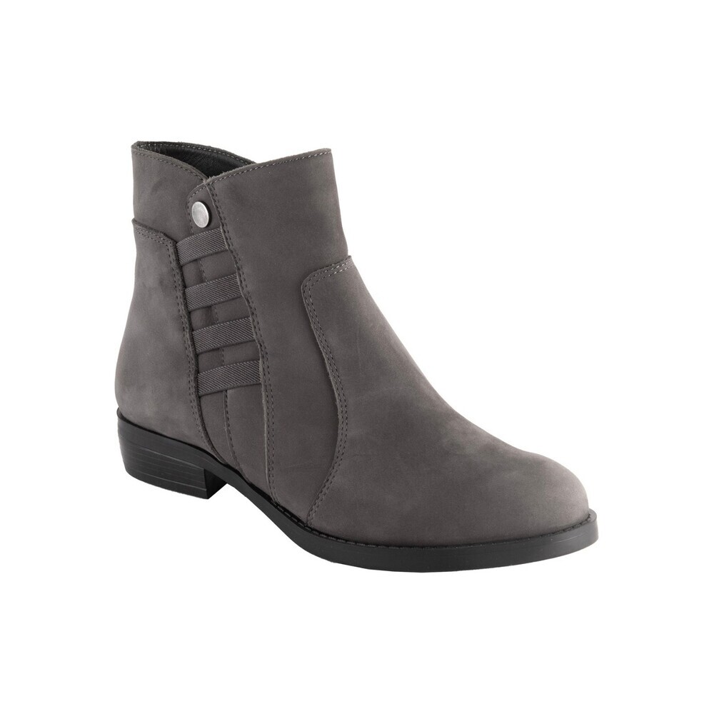 David Tate Amore Boots Womens US 10.5 Gray Leather Side Zip Ankle Bootie JOBB613